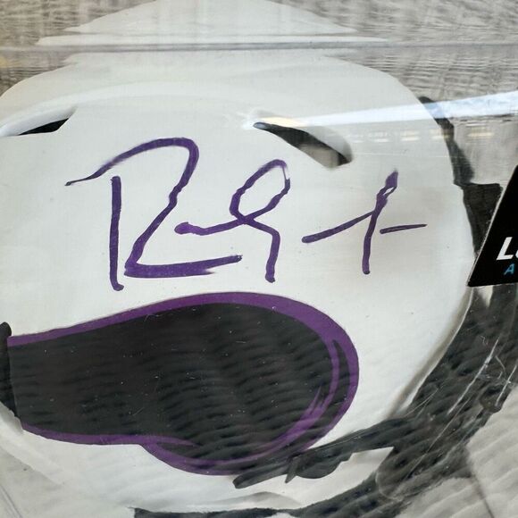 RANDY MOSS Auto Minnesota Vikings Riddell Lunar Eclipse Mini Helmet Radtke Cert - Picture 6 of 8